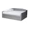 Baxton Studio Lennon Modern and Contemporary Grey Velvet Fabric Full Size Daybed with Trundle 186-11470-Zoro - alternate 1
